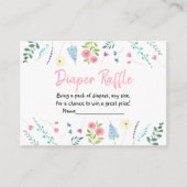 Wilde bloem Baby shower Diaper Raffle Informatiekaartje (Voorkant)