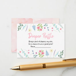 Wilde bloem Baby shower Diaper Raffle Informatiekaartje