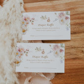 Wilde bloem Baby shower Diaper Raffle Informatiekaartje