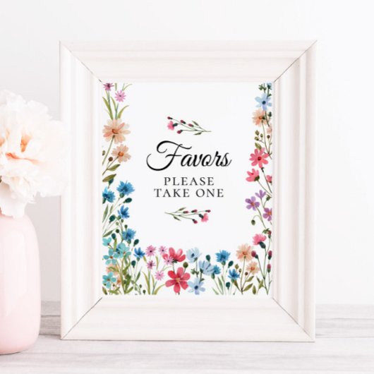 Wilde bloem - Baby shower - Favors - teken Poster