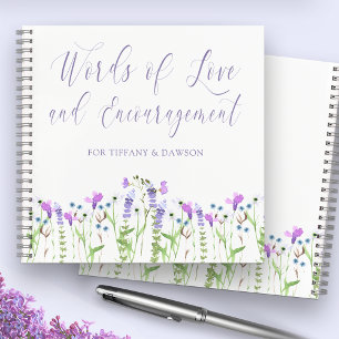 Wilde Bloem Baby Shower Gastboek Paarse Bloemen Notitieboek
