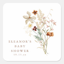 Wilde bloem baby shower geslacht neutrale waterver