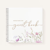 Wilde bloem Baby shower Guest Book Notitieboek (Voorkant)
