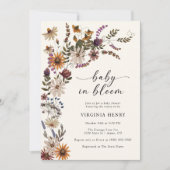 Wilde Bloem Baby Shower Kaart (Voorkant)