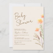 Wilde Bloem Baby Shower Kaart (Voorkant)
