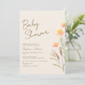 Wilde Bloem Baby Shower Kaart (Staand voorkant)