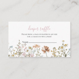 Wilde Bloem Baby Shower Luier Raffle Informatiekaartje