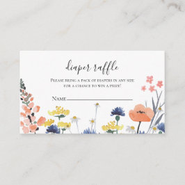 Wilde Bloem Baby Shower Luier Raffle Informatiekaartje