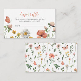 Wilde Bloem Baby Shower Luier Raffle Informatiekaartje