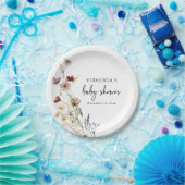 Wilde Bloem Baby Shower Papieren Bord (Feest)
