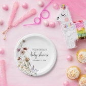 Wilde Bloem Baby Shower Papieren Bord (Feest)