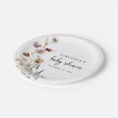 Wilde Bloem Baby Shower Papieren Bord (Gekanteld)