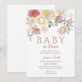 Wilde Bloem Baby Shower Set Kaart (Voorkant / Achterkant)