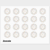 Wilde bloem baby shower sticker - Oranje (Vel)