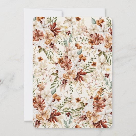 Wilde bloem baby shower uitnodiging (Achterkant)