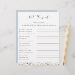 Wilde bloem Baby shower vindt het gastspel