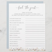 Wilde bloem Baby shower vindt het gastspel (Voorkant / Achterkant)