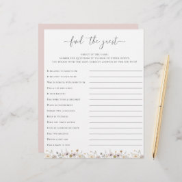 Wilde bloem Baby shower vindt het gastspel