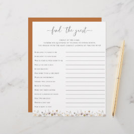 Wilde bloem Baby shower vindt het gastspel