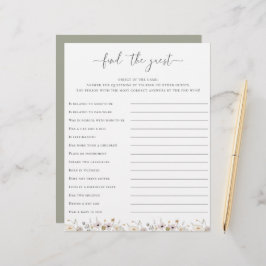 Wilde bloem Baby shower vindt het gastspel