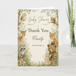 Wilde Bloem Baby Shower voor Jongen Bedankkaart
