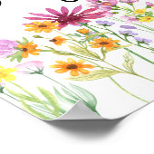 Wilde bloem Baby shower Welkom Poster (Hoek)