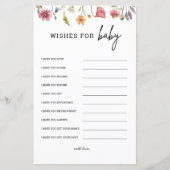 Wilde bloem Baby shower wenst Baby Kaart (Voorkant)