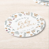 Wilde Bloem Babyshower Onderzetters - Oranje (Gebogen)