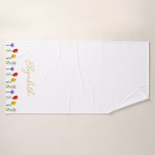 Wilde bloem badhanddoek (Badhanddoek)