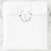 Wilde Bloem Bedank Sticker Ronde Sticker (Tas)