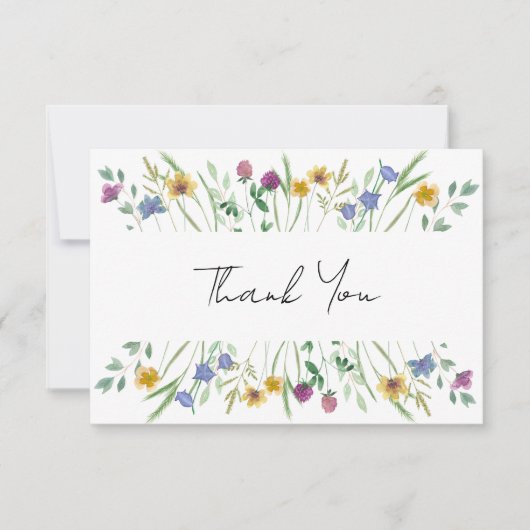 Wilde bloem bedankkaart (Voorkant)
