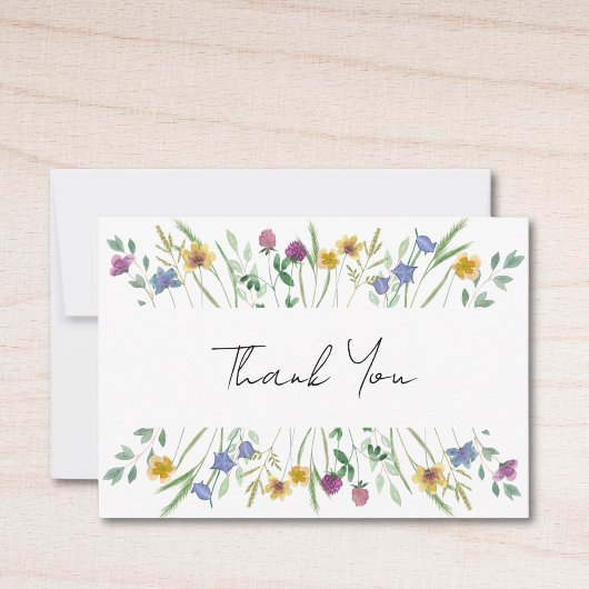 Wilde bloem bedankkaart