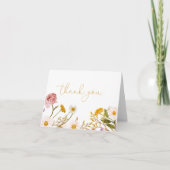 Wilde bloem bedankkaart, boheemse bloemen  bedankkaart (Voorkant)