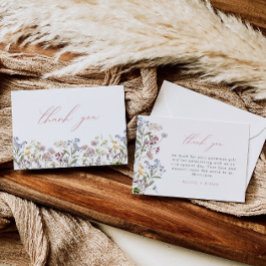 Wilde Bloem Bedankkaart Roze Bloemen Boho Bloemen