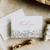 Wilde bloem bedankkaart Roze bloemen Boho bloemen