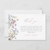 Wilde bloem bedankkaart Roze bloemen Boho bloemen (Achterkant)