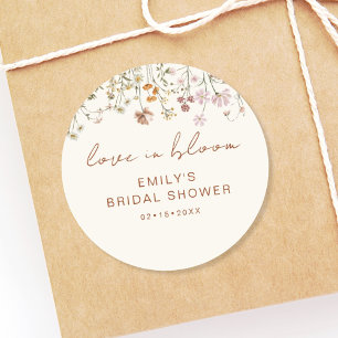 Wilde Bloem Bedankt Bruids Bruiloft Feest Liefde i Ronde Sticker