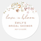 Wilde Bloem Bedankt Bruidsfeest Liefde in Bloei Ronde Sticker (Voorkant)