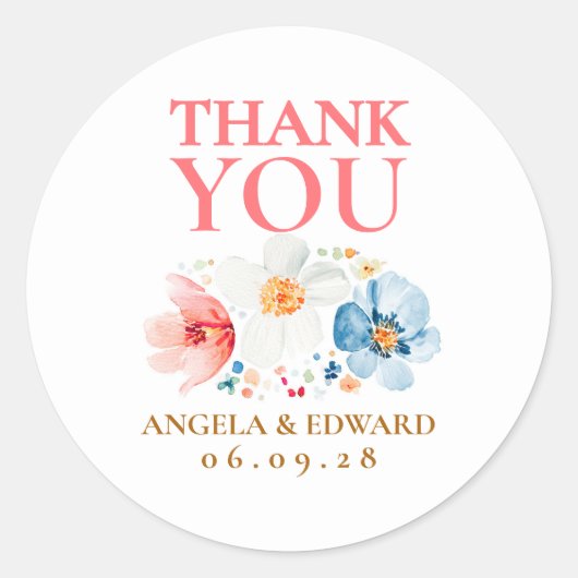 Wilde Bloem Bedankt Sticker (Voorkant)