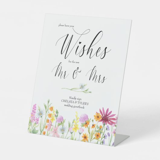 Wilde bloem Beemdboek Weddenschap Pedestal Sign Reclamebord Met Voetstuk (Voorkant)