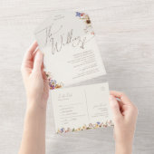 Wilde bloem | Beendenhuwelijk van zegel en verzend All In One Uitnodiging (Afscheurbaar)