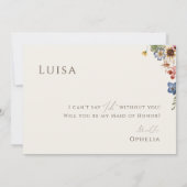 Wilde bloem | Beige Faded Foto gemaakt van Honor K Kaart (Achterkant)