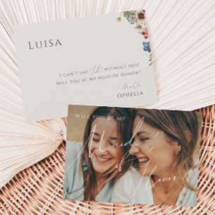 Wilde bloem Beige Faded Foto gemaakt van Honor K Kaart