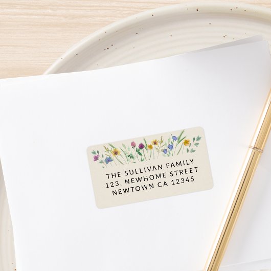 Wilde Bloem Beige Retouradres Etiket