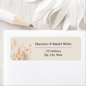Wilde bloem beige roze retouradres etiket (Insitu)