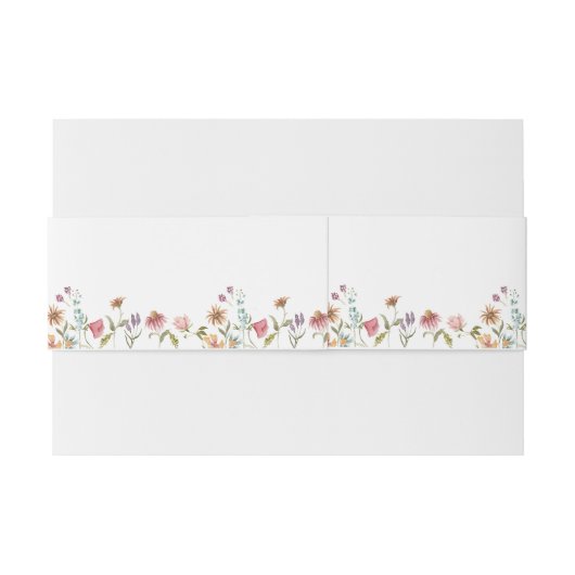 Wilde bloem Belly Band Uitnodigingen Wikkel