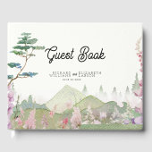 Wilde Bloem Berg Aquarel Bruiloft Gastenboek (Voorkant)
