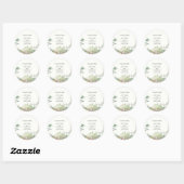Wilde Bloem Berg Aquarel Bruiloft Ronde Sticker (Vel)