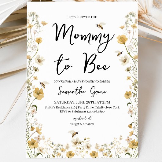 Wilde Bloem Bij Baby Shower Kaart