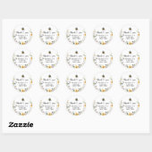 Wilde Bloem Bij Bruids Shower Ronde Sticker (Vel)